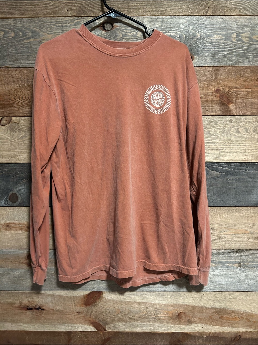 Comfort Colors Long-Sleeve Crewneck Tee in Dusty Coral